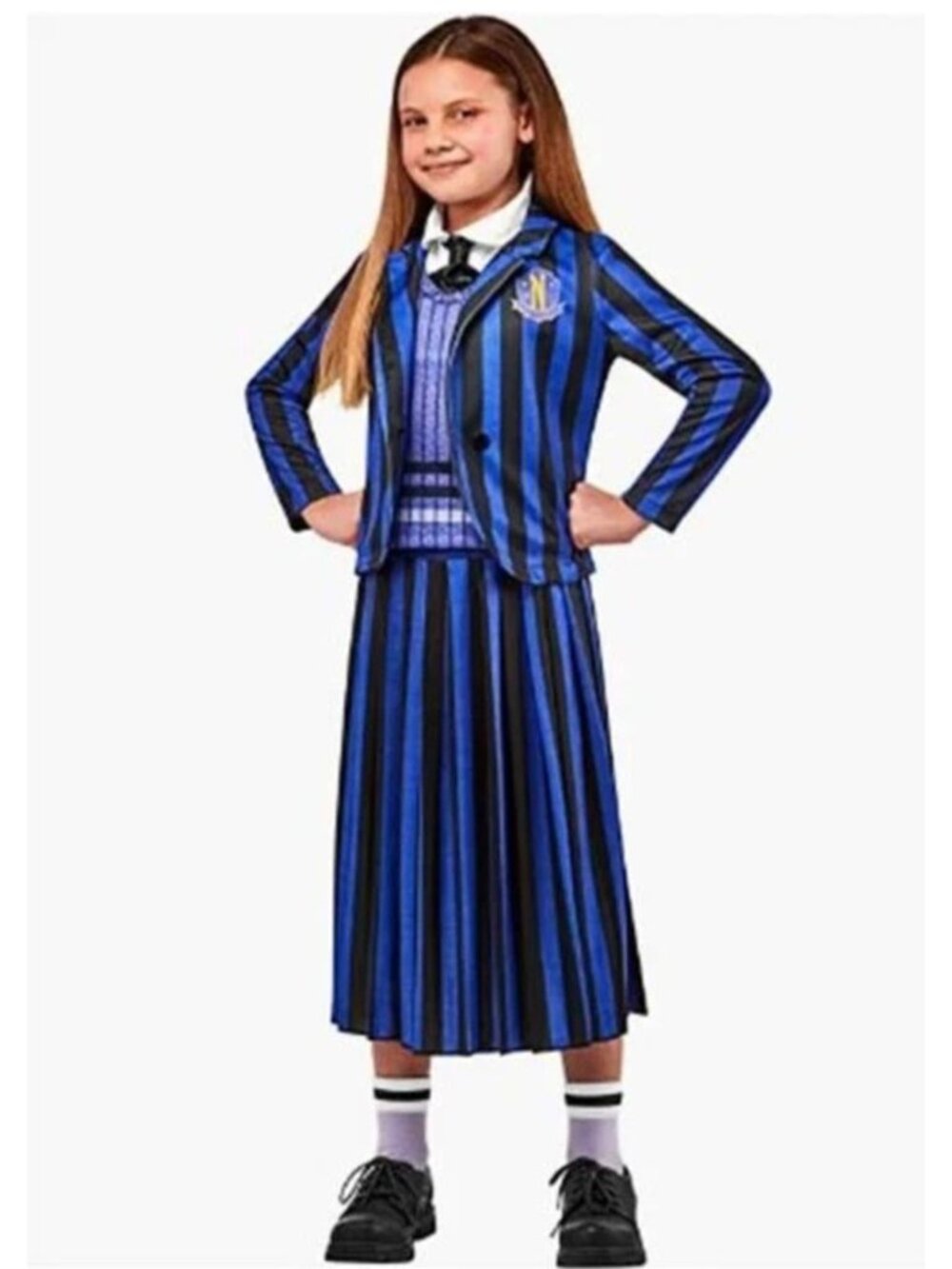Nevermore Wednesday Addams Girls Lg 10-12 Costume Academy Student Uniform Comple